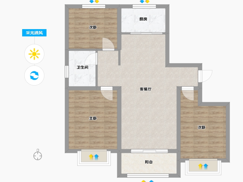 河北省-邯郸市-御城-78.00-户型库-采光通风