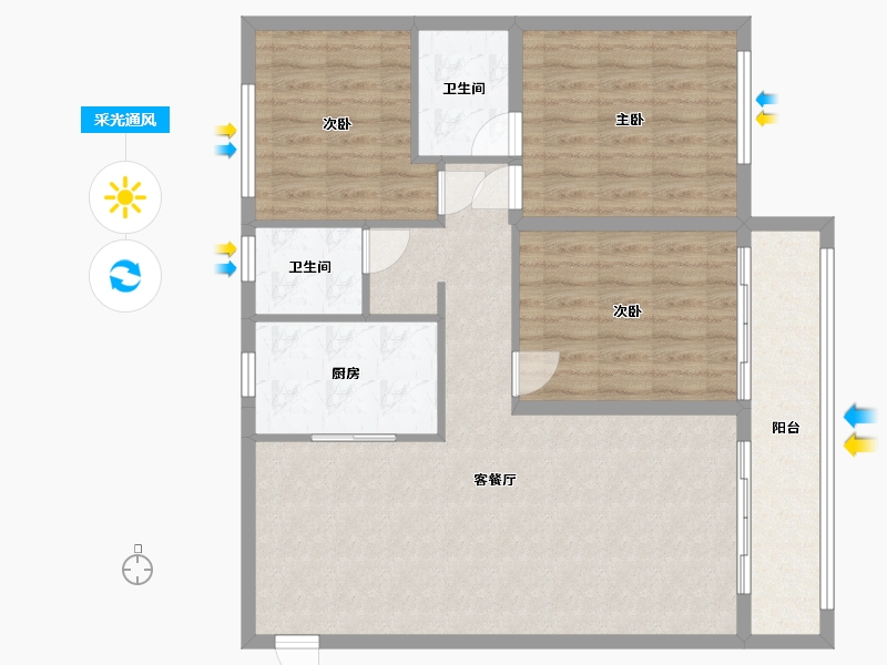 云南省-曲靖市-大为财富广场-106.00-户型库-采光通风