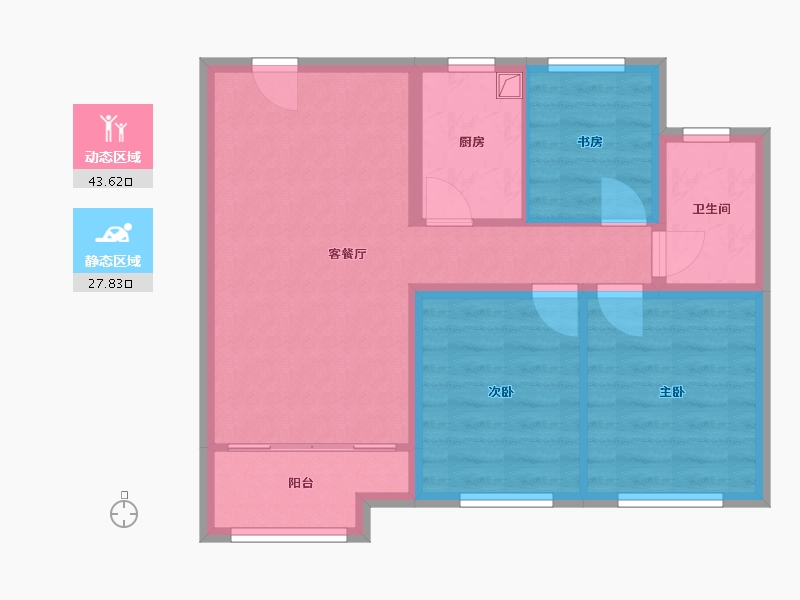 河北省-唐山市-花海国际-76.80-户型库-动静分区