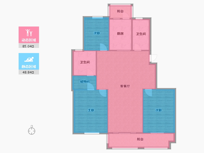 江苏省-南通市-幸福新居-118.40-户型库-动静分区