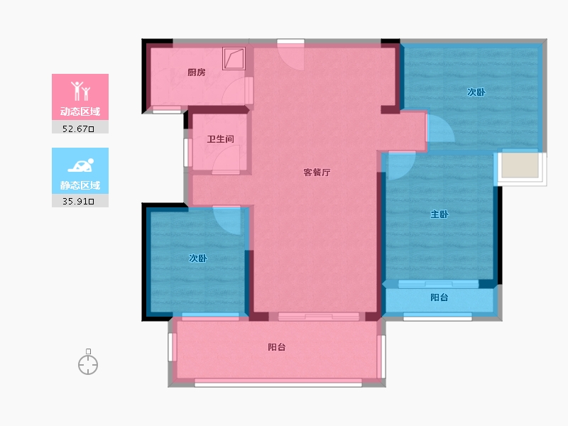 北京-北京市-中海云熙-78.40-户型库-动静分区