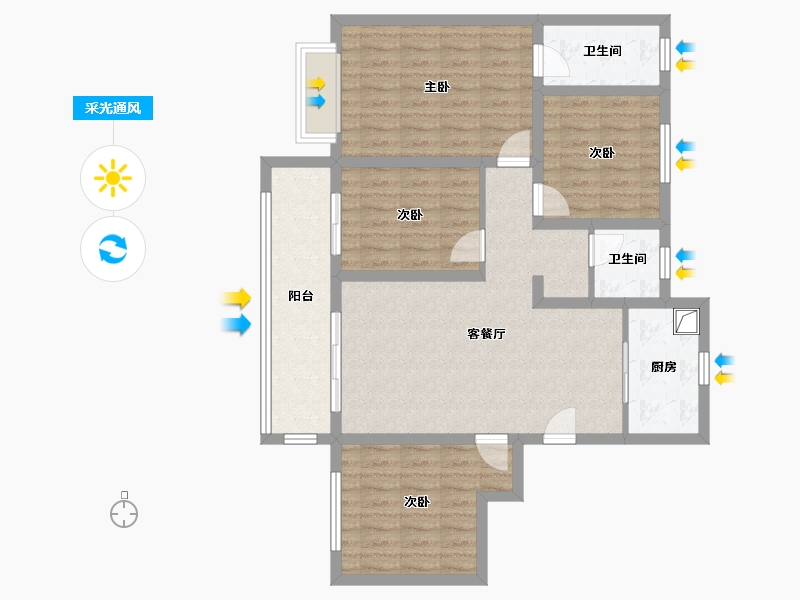 河南省-安阳市-金秋九里庭院-98.00-户型库-采光通风