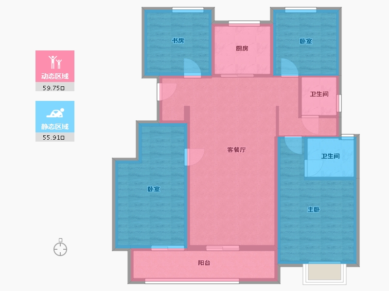 北京-北京市-云溪-114.00-户型库-动静分区