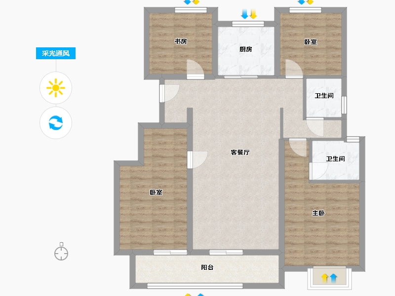 北京-北京市-云溪-114.00-户型库-采光通风