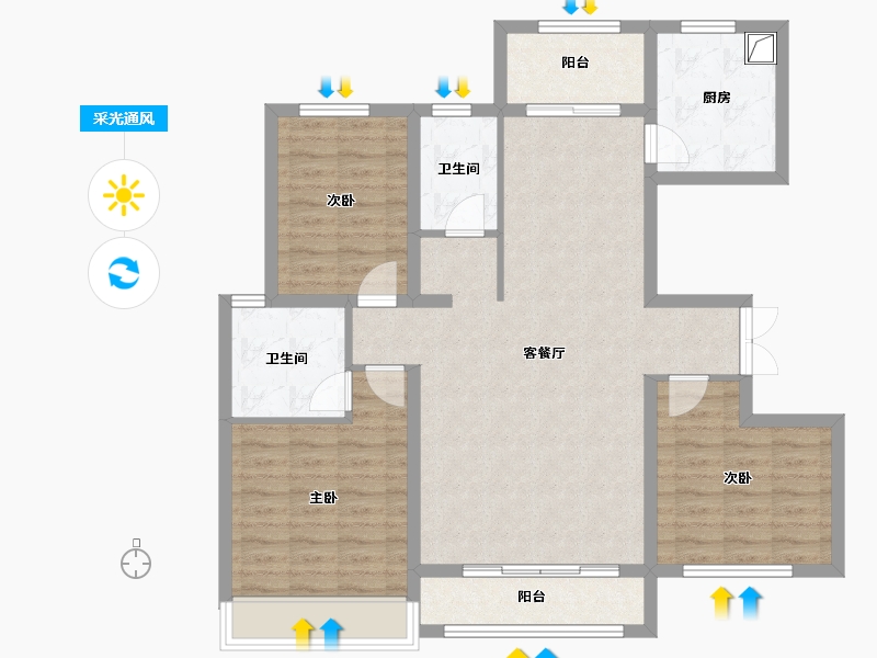 山东省-济宁市-京投馨和苑-98.00-户型库-采光通风