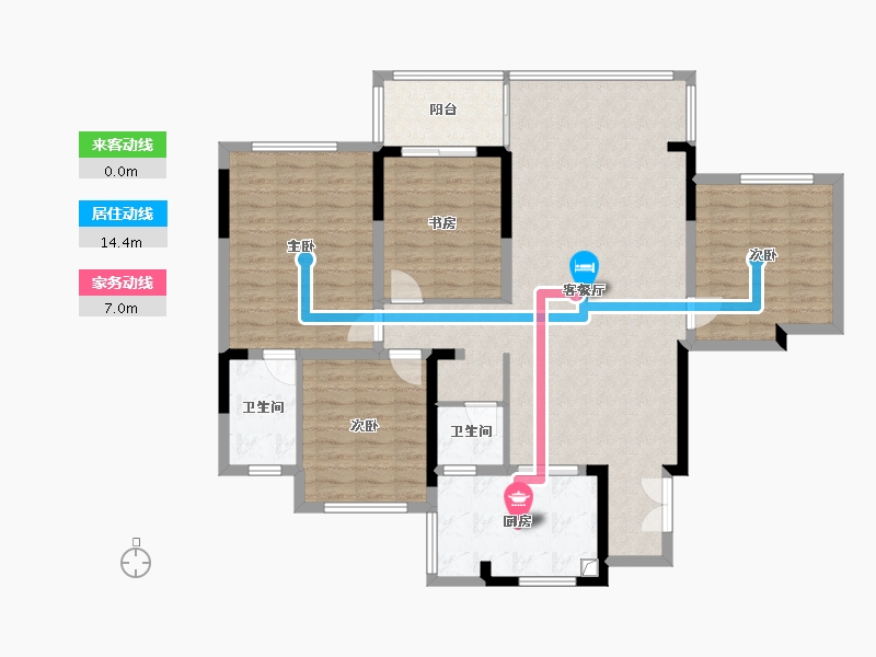 广西壮族自治区-桂林市-春澜府-128.00-户型库-动静线