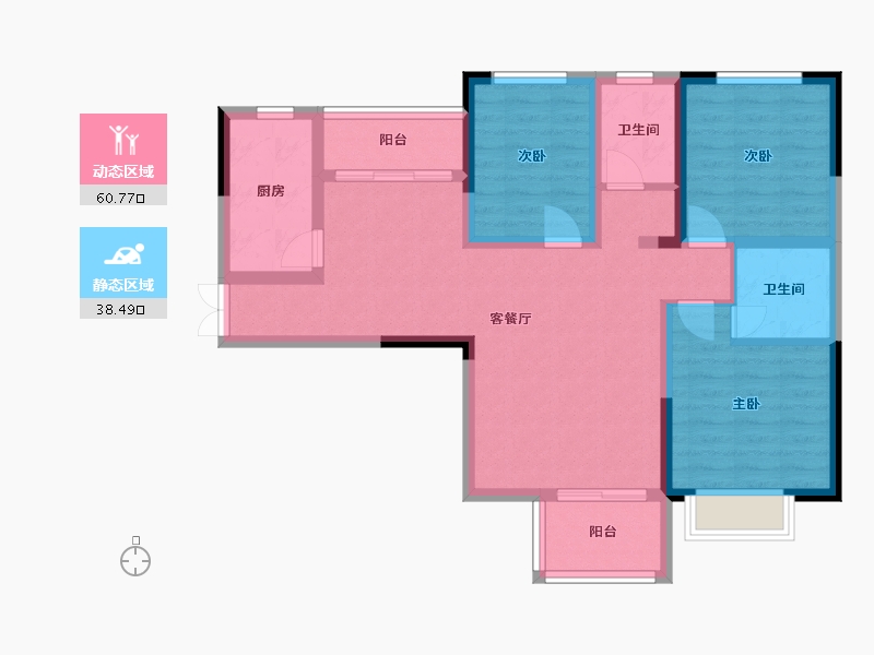 湖南省-长沙市-湘府9号-113.56-户型库-动静分区