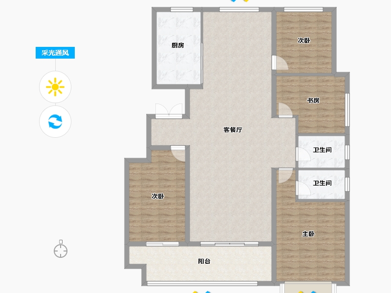 山东省-临沂市-水榭丽都-150.00-户型库-采光通风