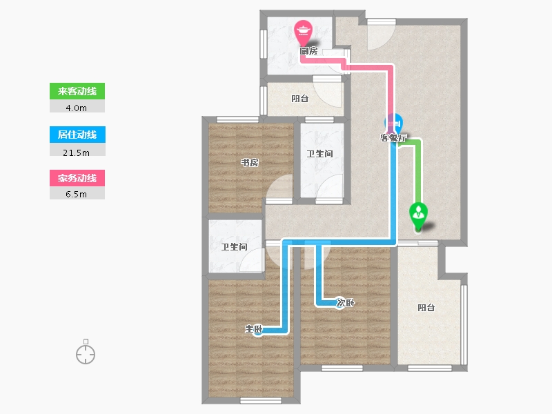 陕西省-西安市-红庙坡安置小区-105.18-户型库-动静线