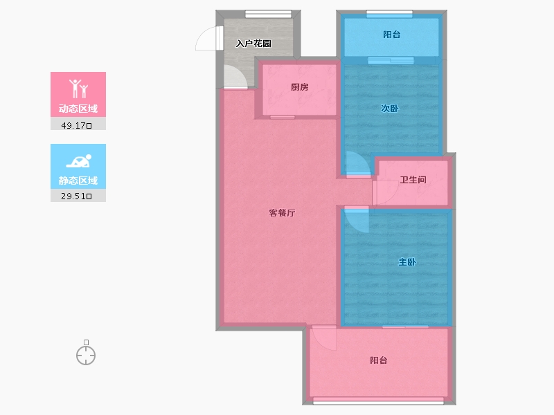 四川省-成都市-锦绣水岸(东环路)-92.05-户型库-动静分区