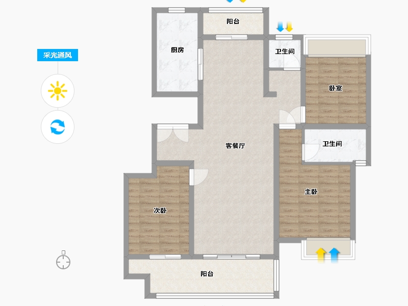 河南省-驻马店市-西湖豪庭-113.00-户型库-采光通风