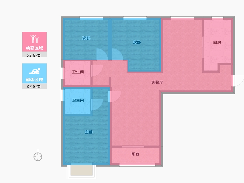 北京-北京市-星光里-93.35-户型库-动静分区