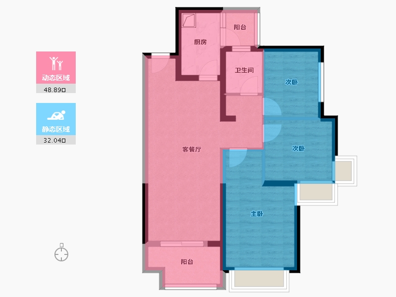 四川省-成都市-恒大天府半岛-7期-77.04-户型库-动静分区