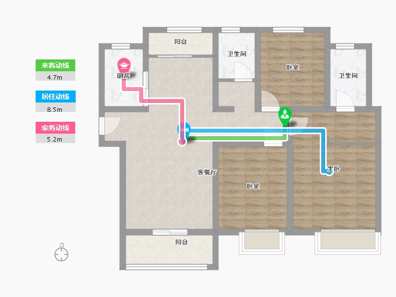 河南省-郑州市-任寨宜居城-106.66-户型库-动静线