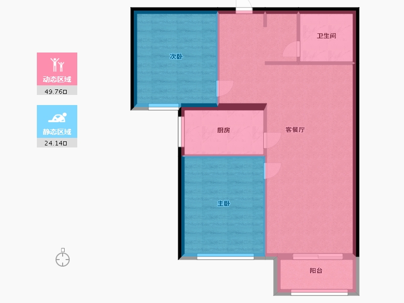 北京-北京市-礼贤家园-66.70-户型库-动静分区