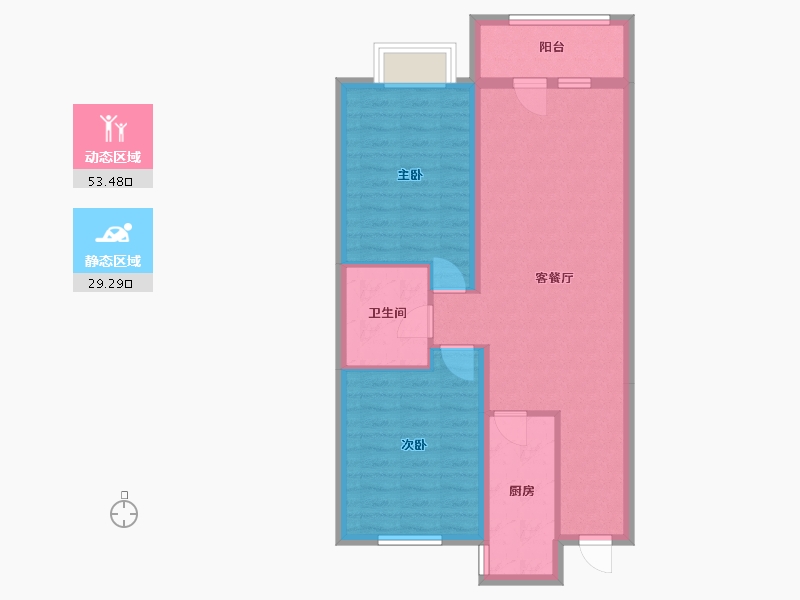 辽宁省-抚顺市-澳海御景苑-75.97-户型库-动静分区