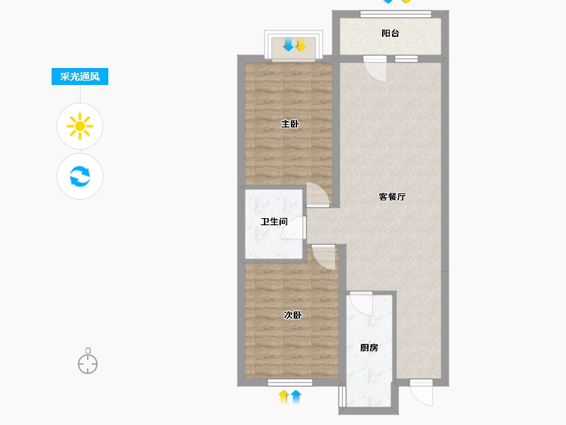 辽宁省-抚顺市-澳海御景苑-75.97-户型库-采光通风