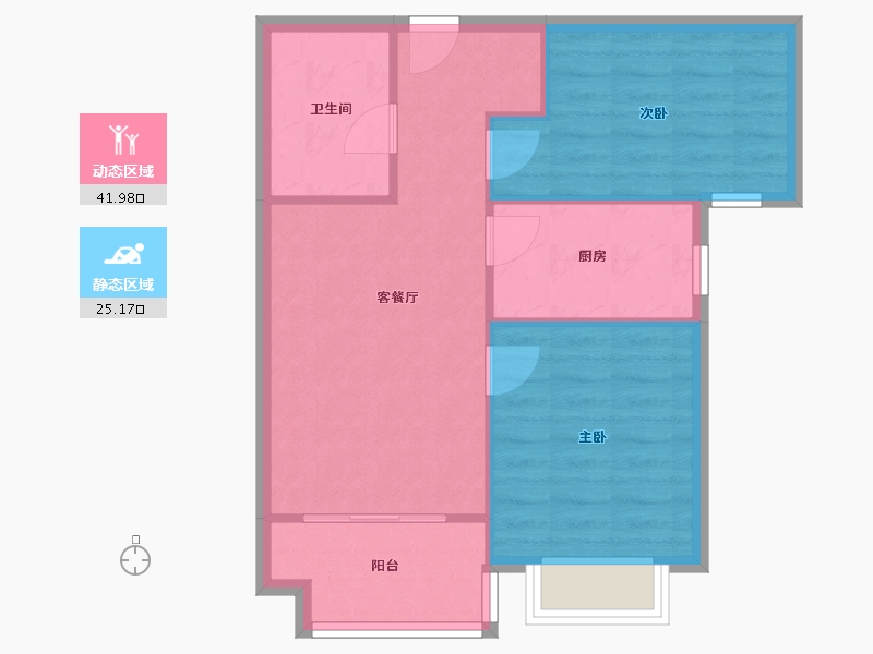 河南省-郑州市-珠江荣景-北苑-63.56-户型库-动静分区