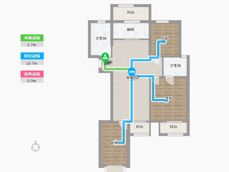 河北省-唐山市-金域名邸-一区-98.53-户型库-动静线