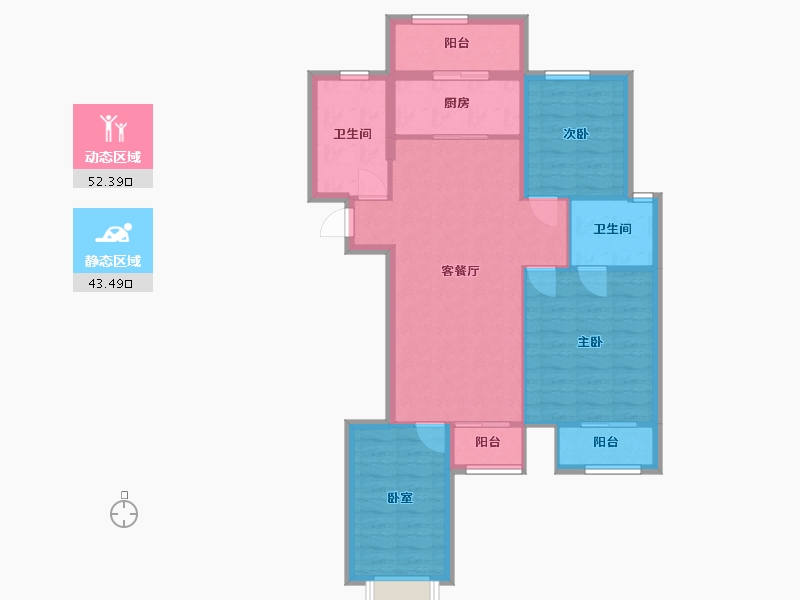 河北省-唐山市-金域名邸-一区-98.53-户型库-动静分区