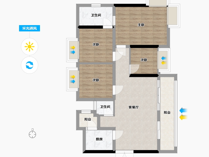 四川省-南充市-信智城小区-80.80-户型库-采光通风