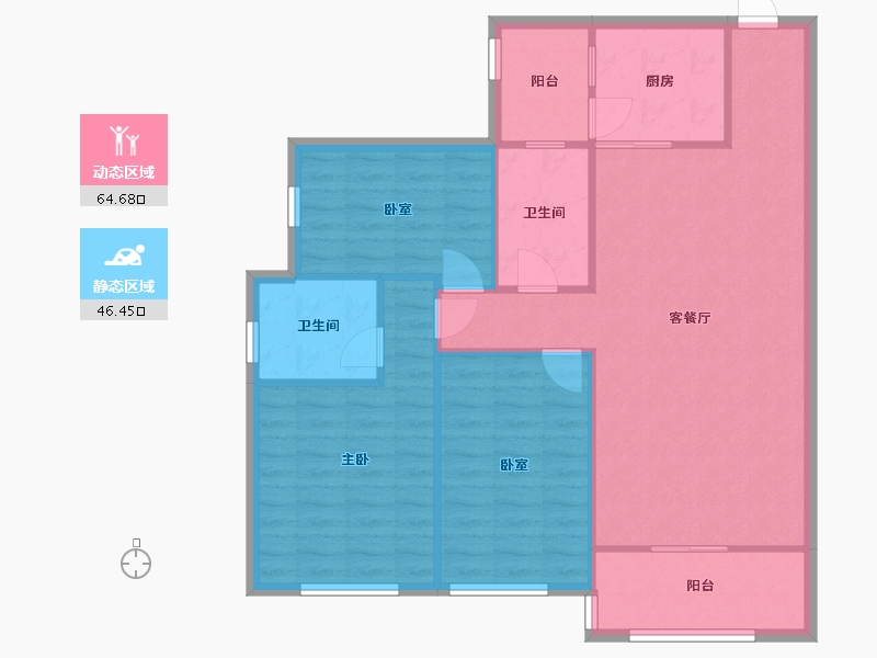 广东省-中山市-锦绣枫丹-96.00-户型库-动静分区