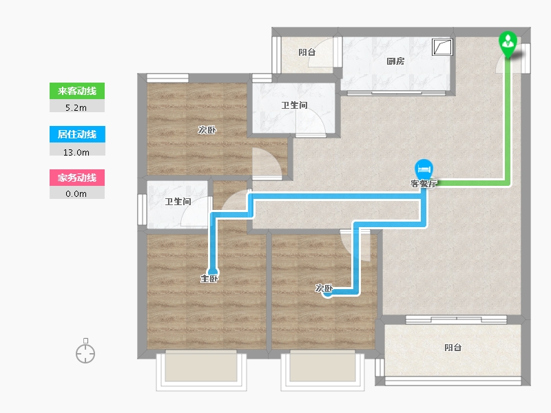 广西壮族自治区-南宁市-江湾尊府-76.72-户型库-动静线