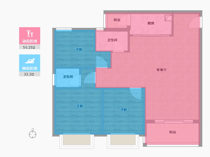 广西壮族自治区-南宁市-江湾尊府-76.72-户型库-动静分区