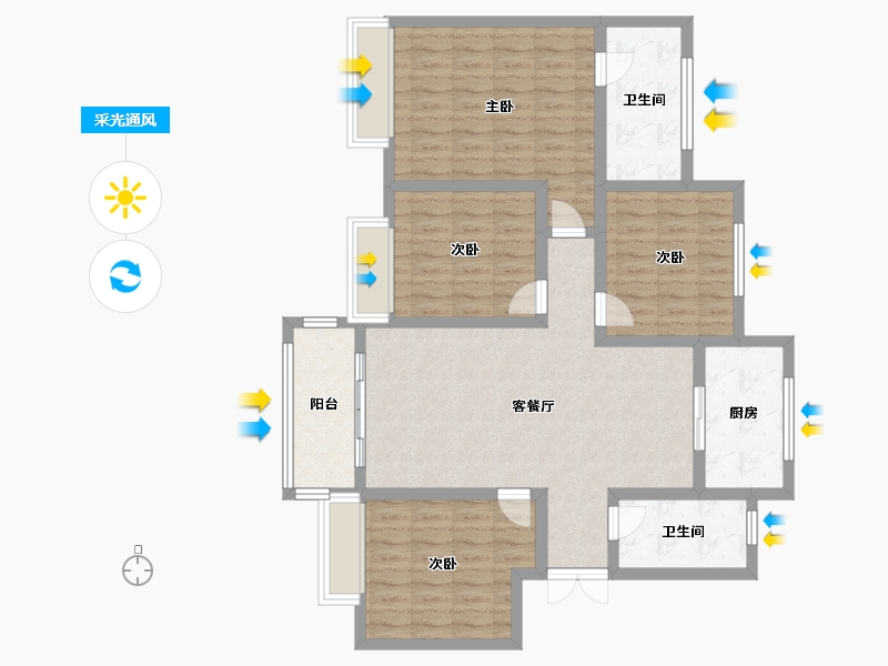 山东省-济宁市-弘圣学府-107.20-户型库-采光通风