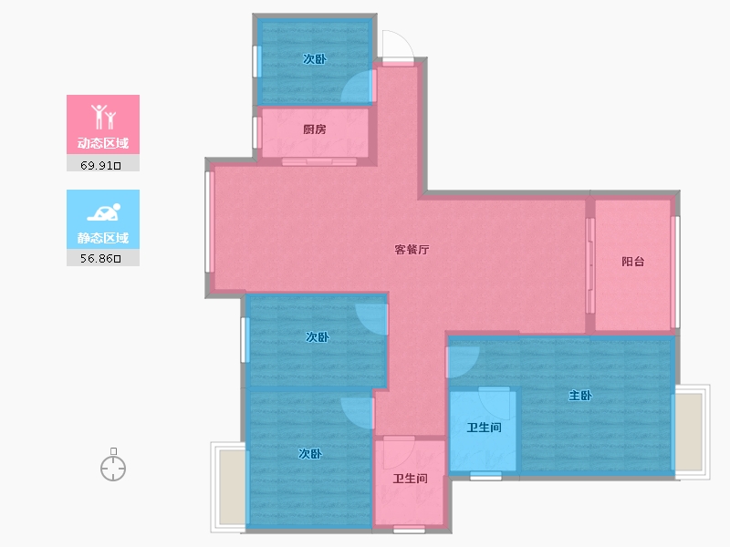 湖北省-荆州市-太晖还迁小区-115.68-户型库-动静分区