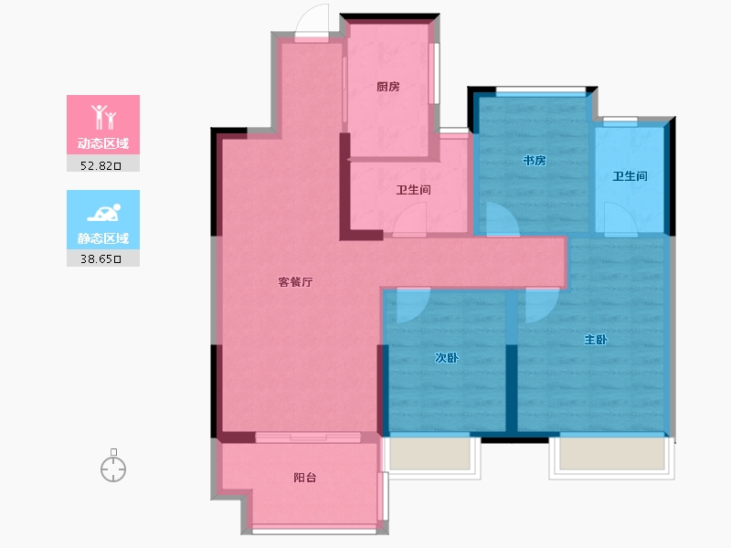 江苏省-南京市-斯尔首府-81.61-户型库-动静分区