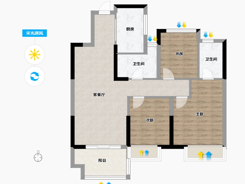 江苏省-南京市-斯尔首府-81.61-户型库-采光通风