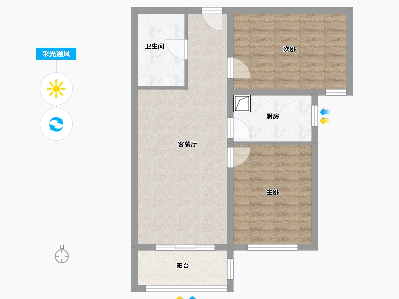 河北省-保定市-和美鑫苑-65.07-户型库-采光通风