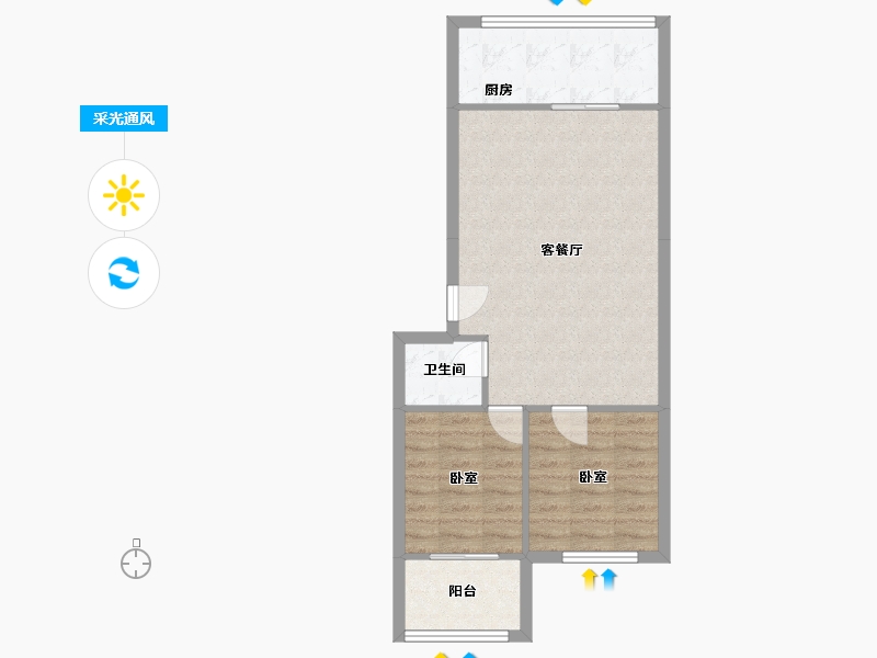 宁夏回族自治区-银川市-南苑小区-48.00-户型库-采光通风