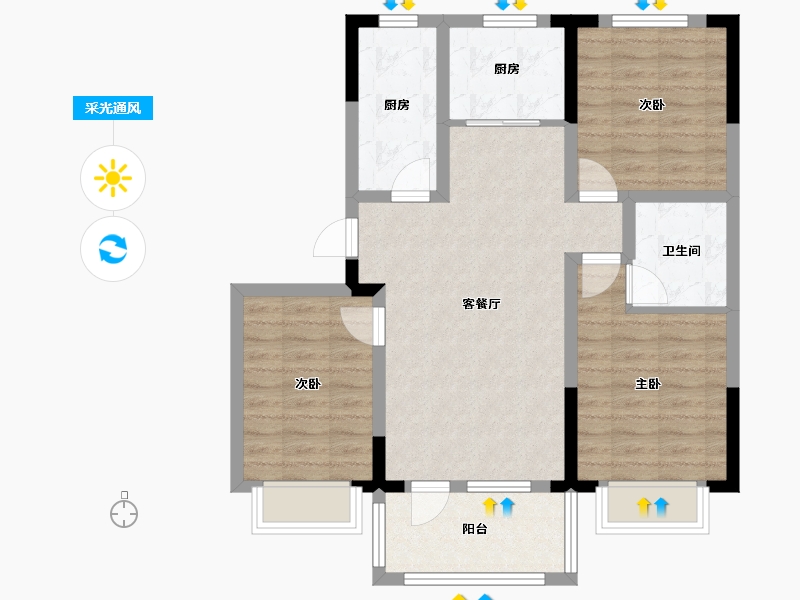 山东省-青岛市-上新新城-88.00-户型库-采光通风