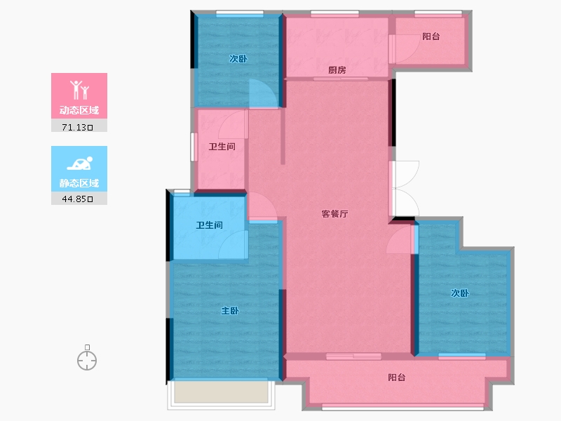 河南省-许昌市-耀润九和府-103.81-户型库-动静分区