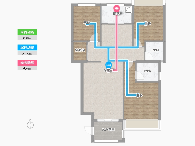 广东省-汕头市-黄山名苑-90.00-户型库-动静线