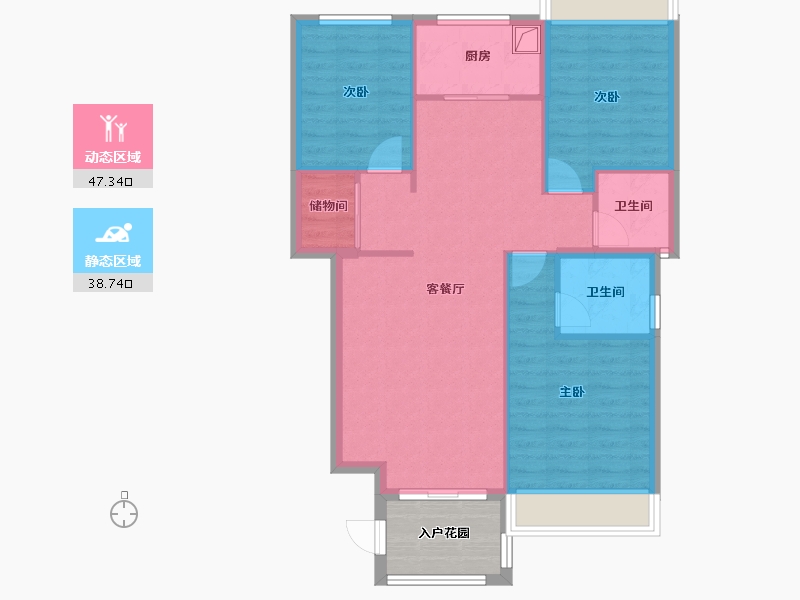 广东省-汕头市-黄山名苑-90.00-户型库-动静分区