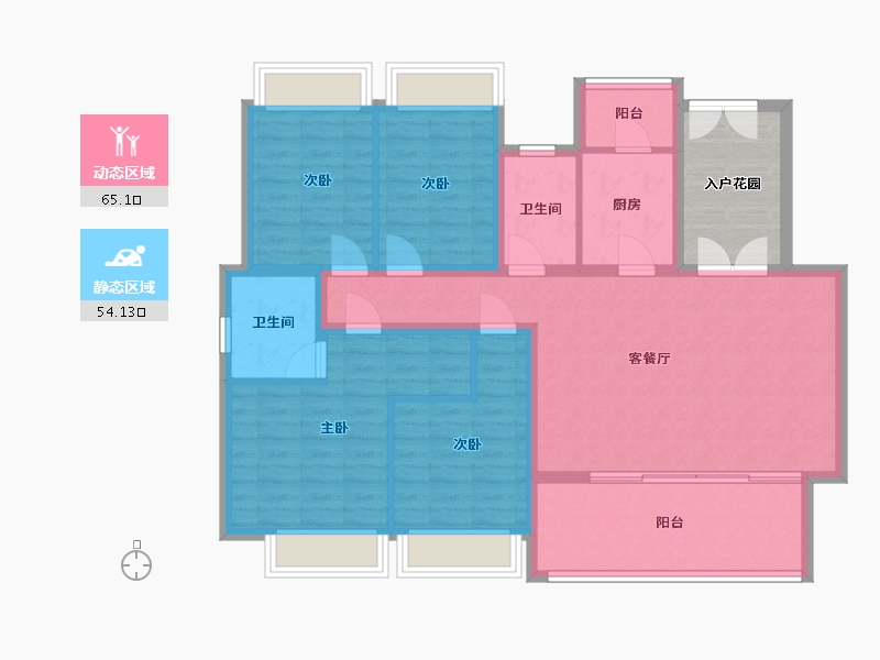 贵州省-遵义市-飞洋华府-115.20-户型库-动静分区