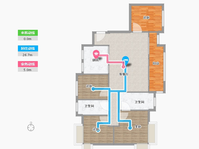 四川省-成都市-绿地国际花都-一期-94.78-户型库-动静线