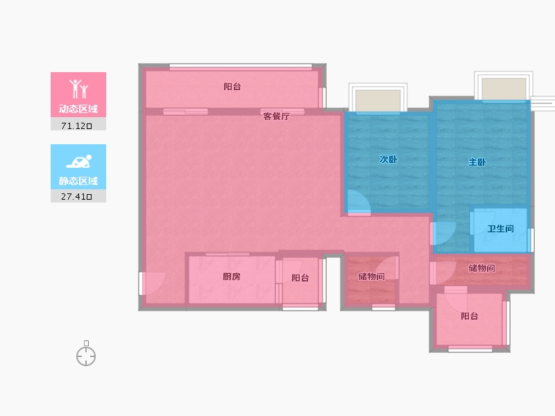 四川省-德阳市-宏达雍锦府-92.80-户型库-动静分区