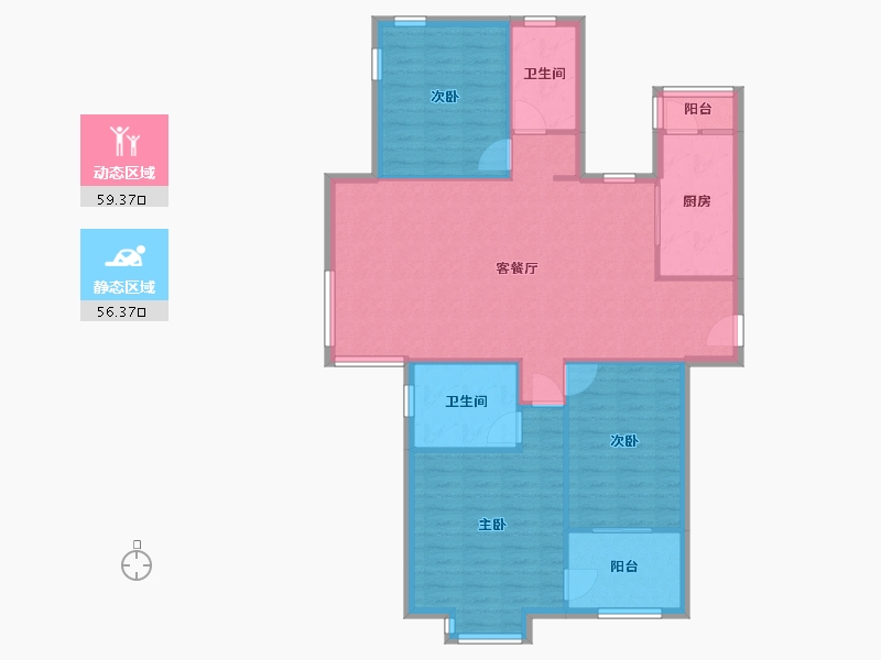 天津-天津市-紫云国际-116.96-户型库-动静分区