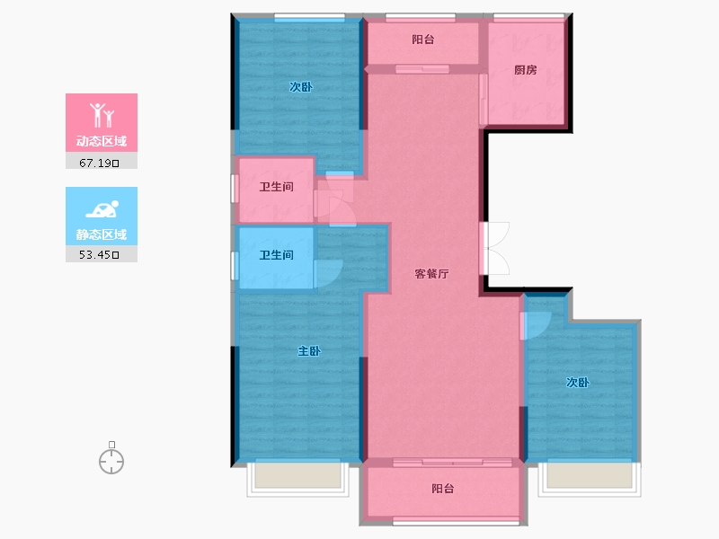 河南省-南阳市-上和院-110.40-户型库-动静分区