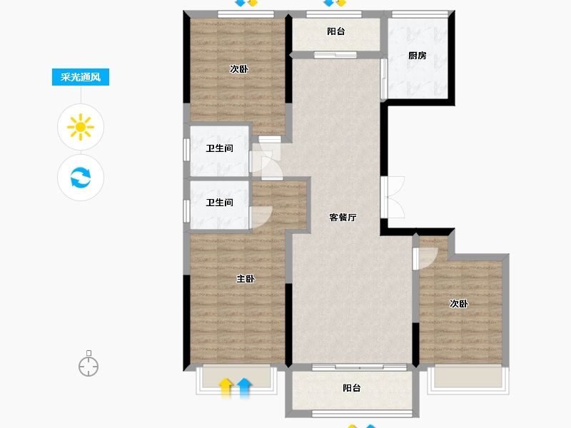 河南省-南阳市-上和院-110.40-户型库-采光通风