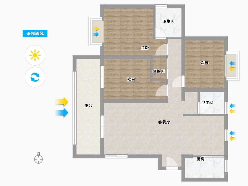 福建省-宁德市-瑞盛中央花园-100.00-户型库-采光通风