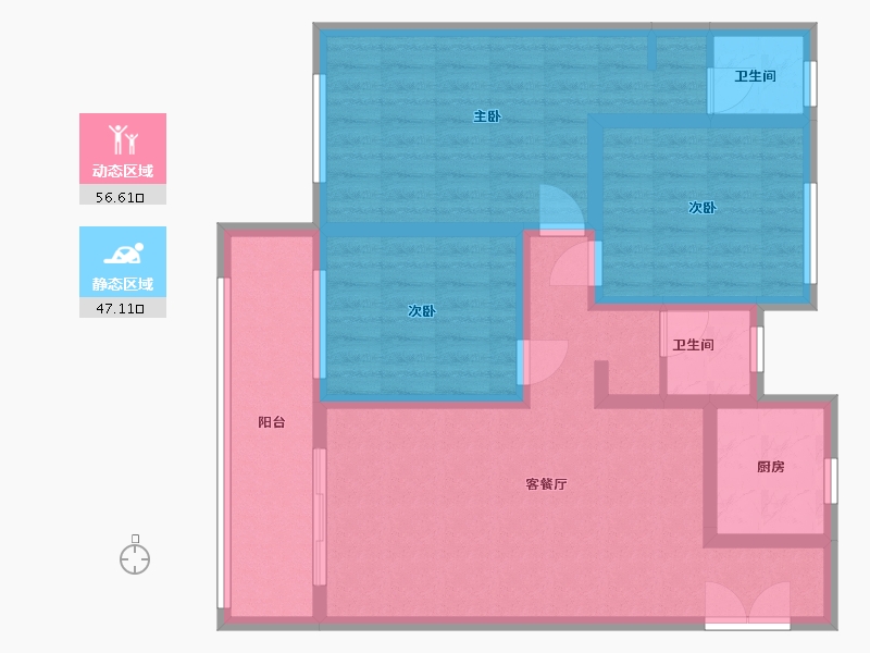 山西省-临汾市-尚荣府-91.25-户型库-动静分区