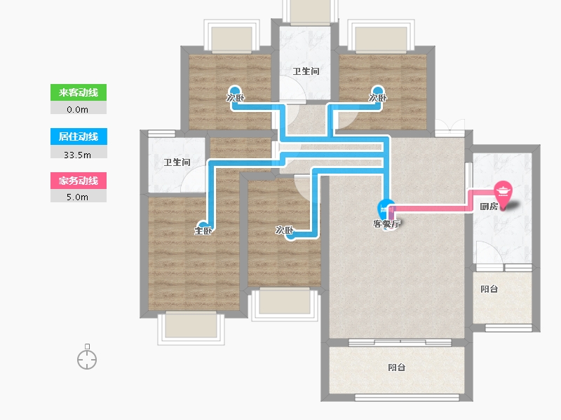 重庆-重庆市-昕辉璟樾-90.28-户型库-动静线