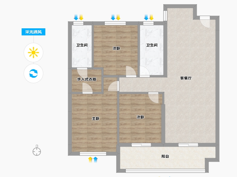 福建省-福州市-翰林壹号-84.00-户型库-采光通风