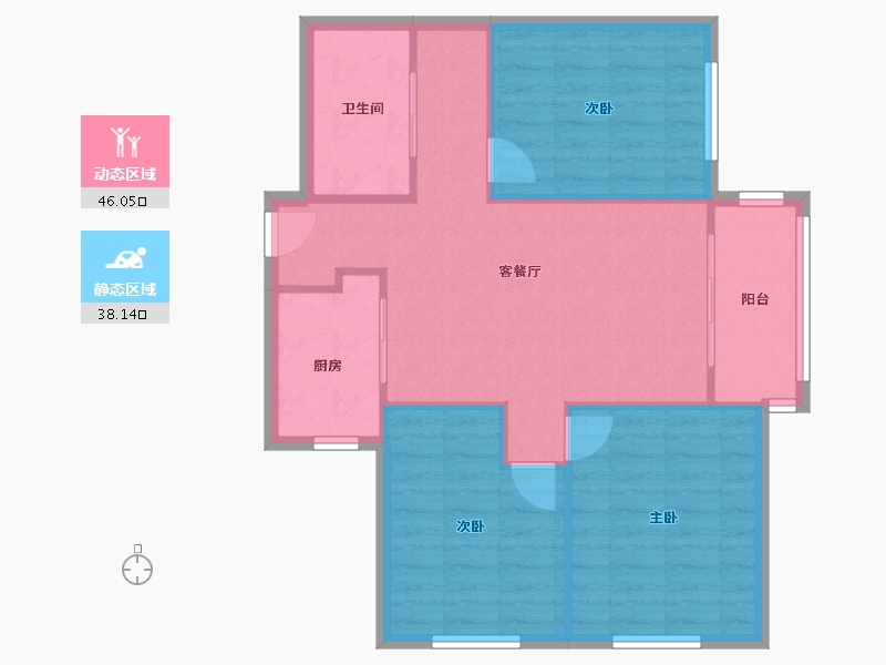 江苏省-南京市-龙江小区-96.00-户型库-动静分区