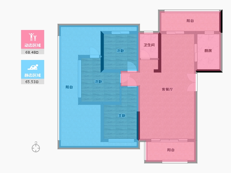 湖南省-邵阳市-天水大都汇-84.80-户型库-动静分区